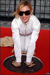 Madonna at Wembley with our plaque