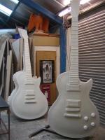 Guitars awaiting finishing work